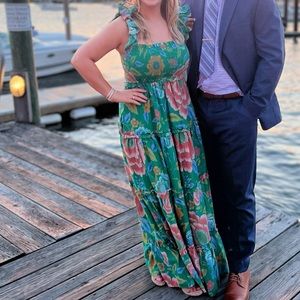 Emerald Green Floral Maxi Dress Size S Love The Label